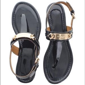 COACH Patent Leather Caterine Thong Sandal